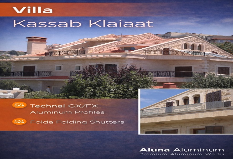 Aluminum profiles and folding shutters at Kassab Klaiaat Villa